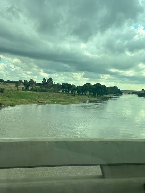 The Vaal River at Villiers, viewed from a crossing